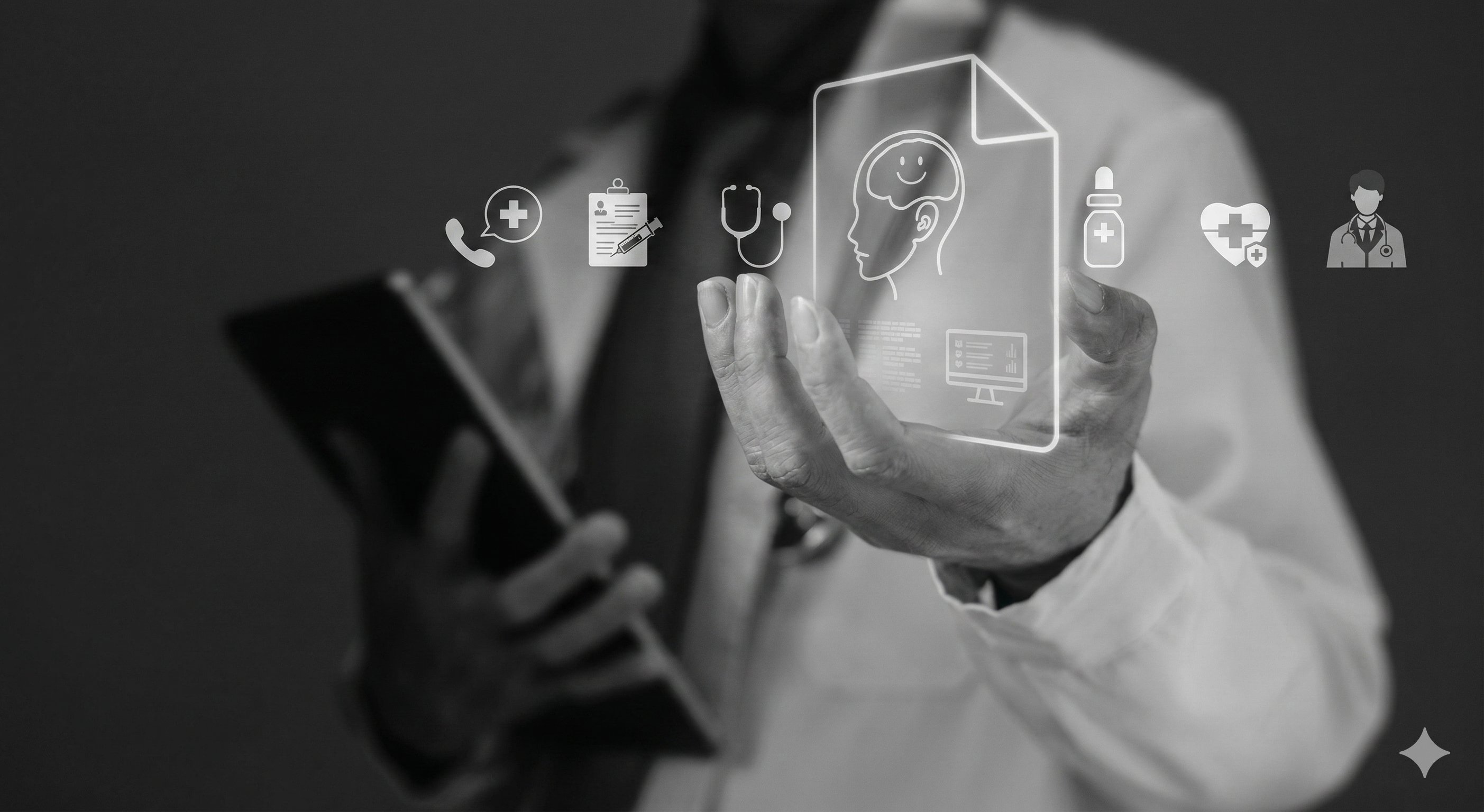 agência especialista em marketing médico com IA — médico com tecnologia digital e presença online para consultório